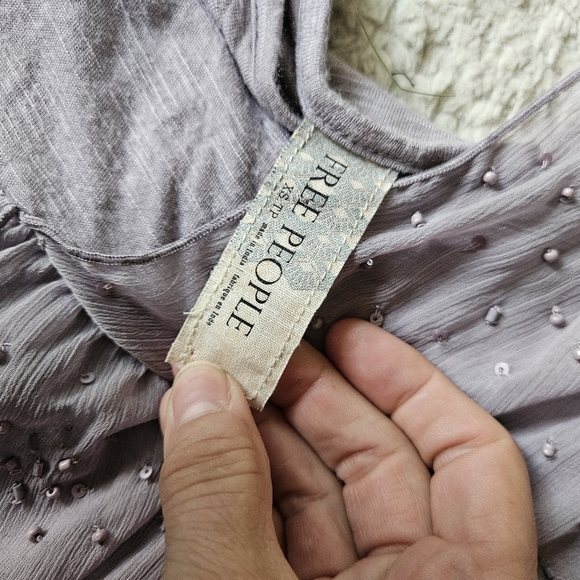 Free People One Shoulder Beaded Tunic Tank Xs - Picture 5 of 6